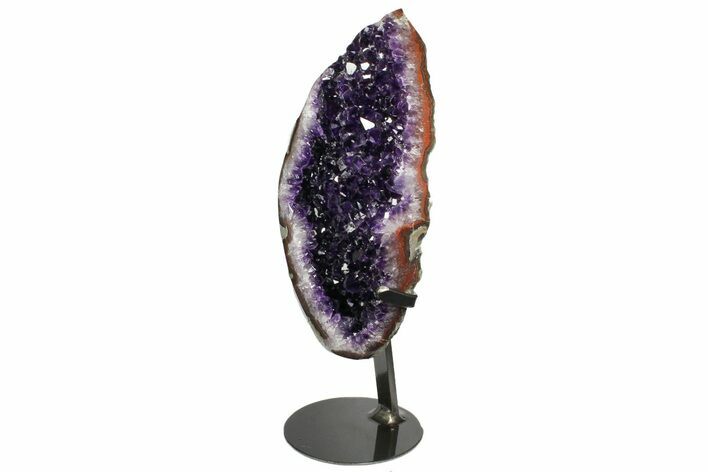 Amethyst Geode Section With Metal Stand - Uruguay #153585